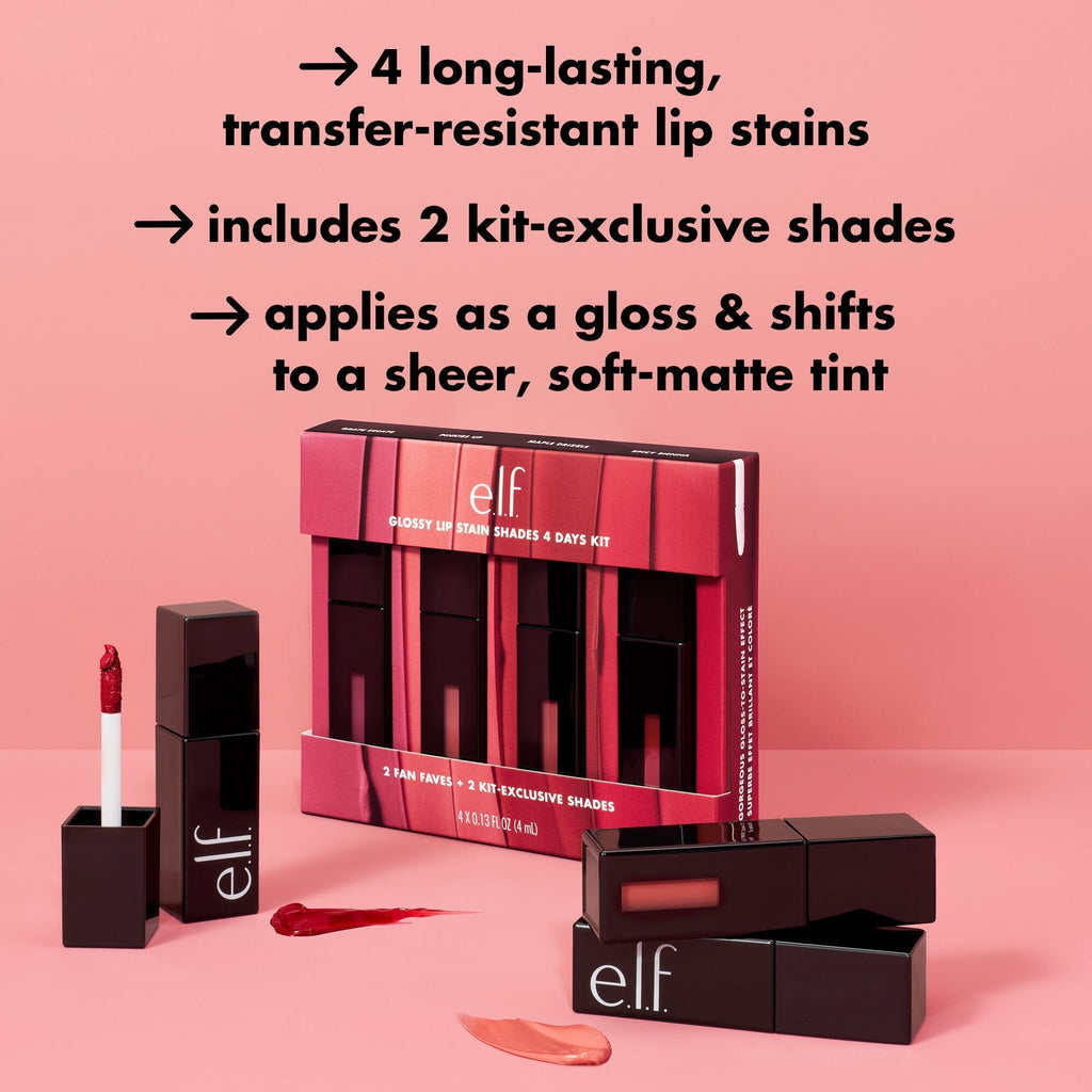 Glossy Lip Stain Shades 4 Days Kit
